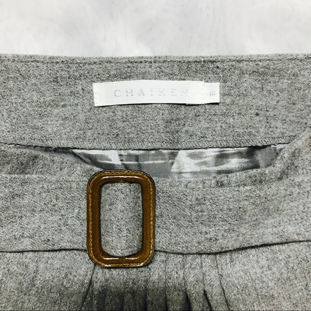 (6) CHAIKEN Wool Blend Knee Length Pleated - Picture 3 of 4