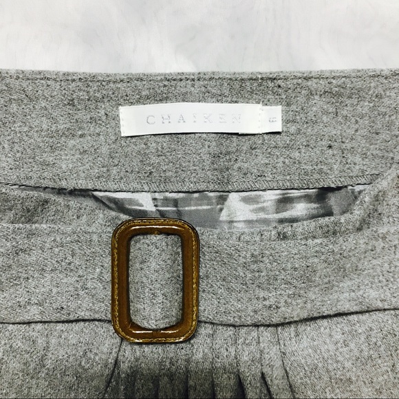 (6) CHAIKEN Wool Blend Knee Length Pleated - Picture 3 of 4