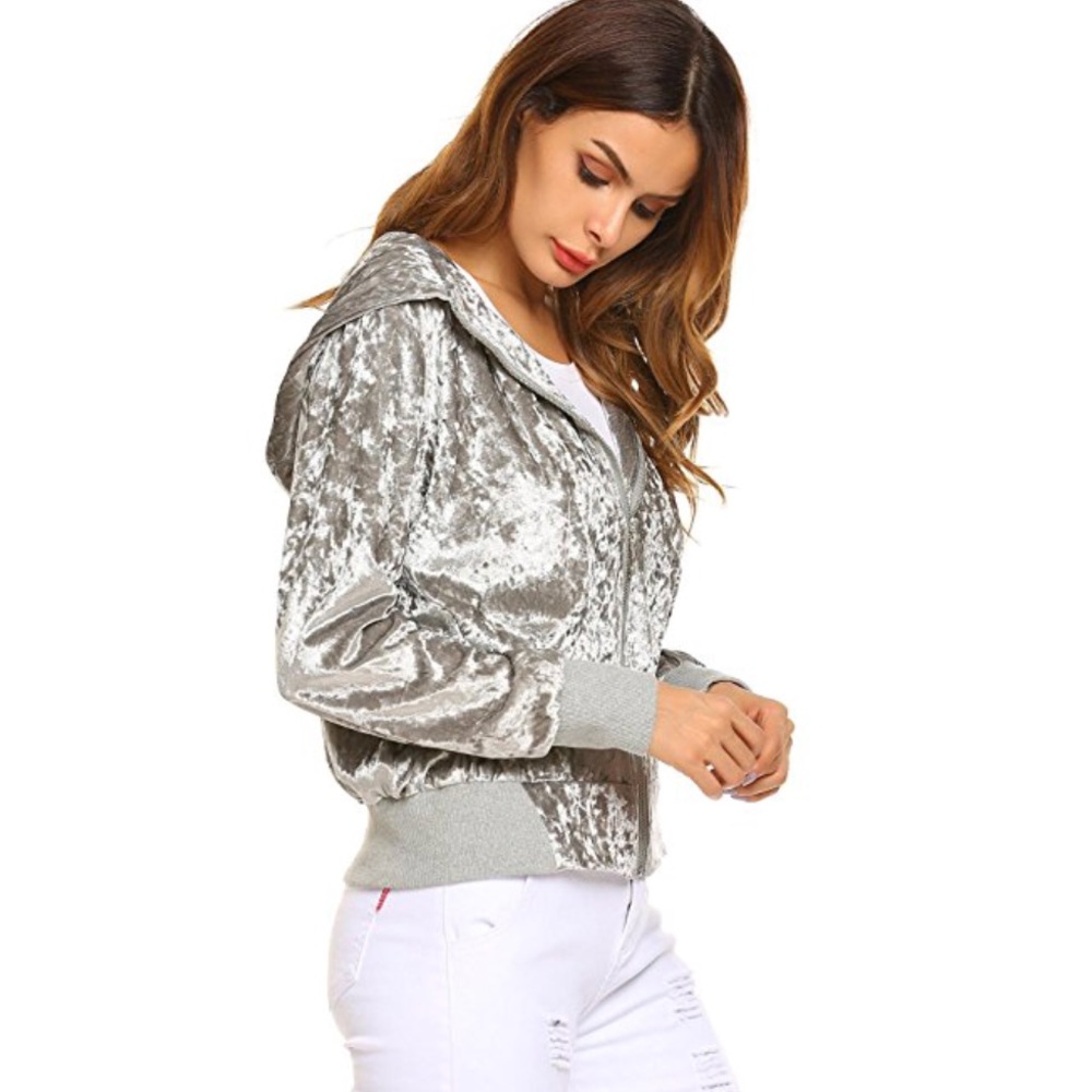 Velvet bomber jacket - Picture 2 of 7
