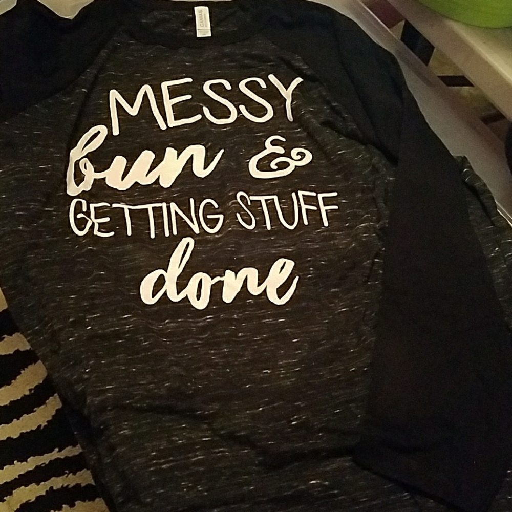 NEW 3/4 shelves baseball tee blk with grayish