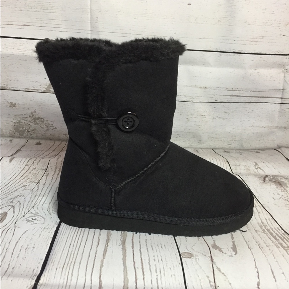 New Faux Fur Short Mid Calf Flat Heel Winter boot