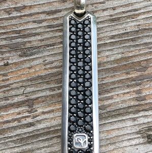 David Yurman pave black diamond tag