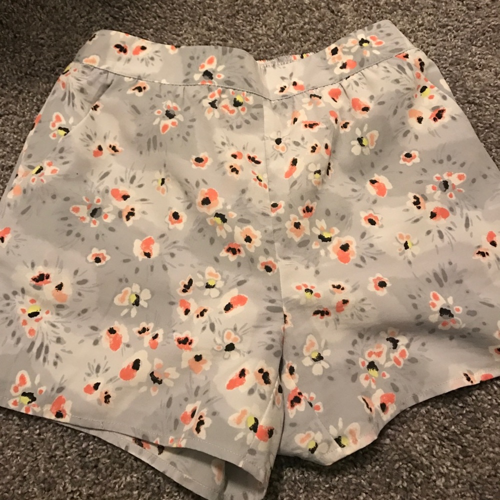 High waisted floral shorts