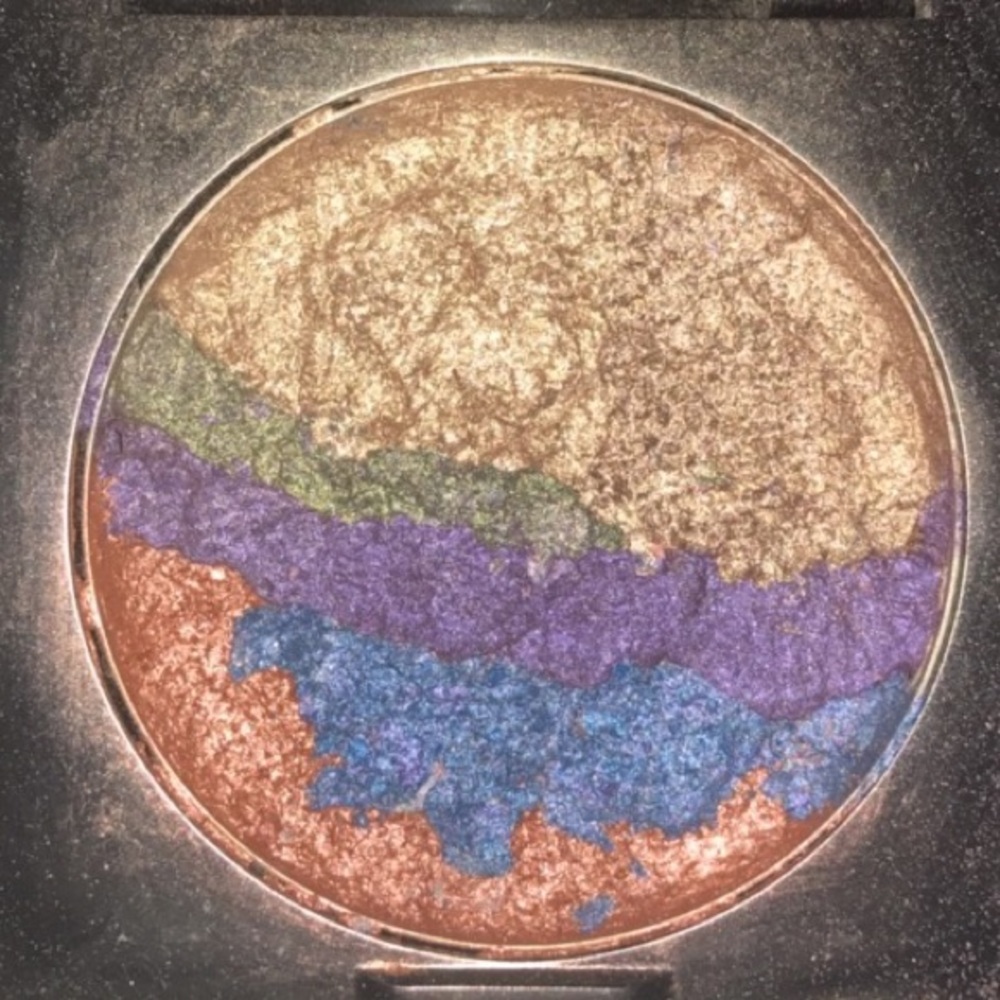 CUSTOM HANDMADE pressed dark rainbow highlighter