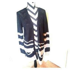 Black and grey stripped cardigan