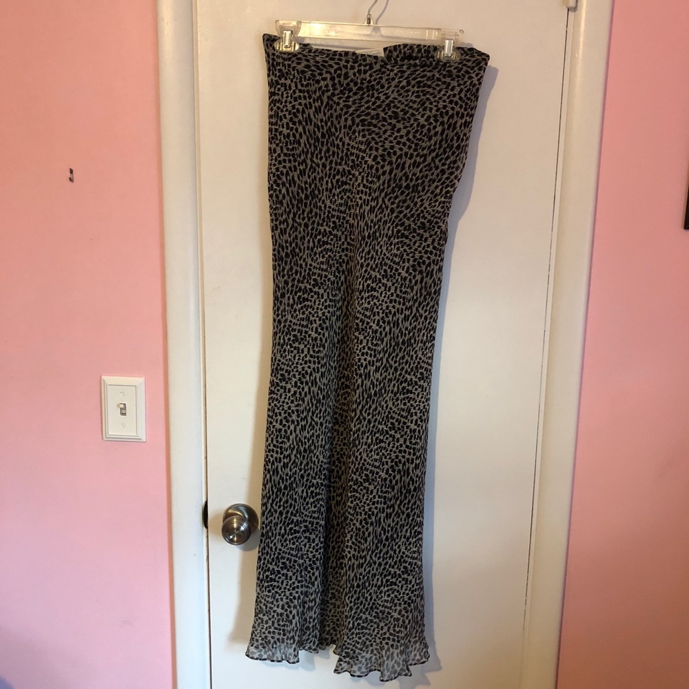 Leopard Maxi Silk Skirt