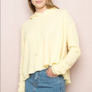 Brandy Melville Lennon Yellow Thermal Hoodie