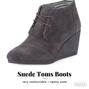 Toms Dark Gray Suede Boots