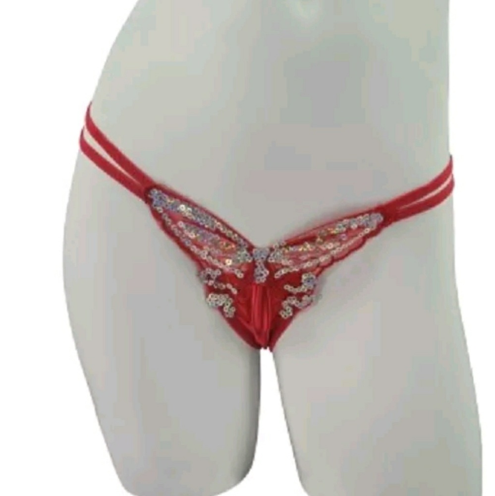 Sexy Sequinned Butterfly Thong Underwear