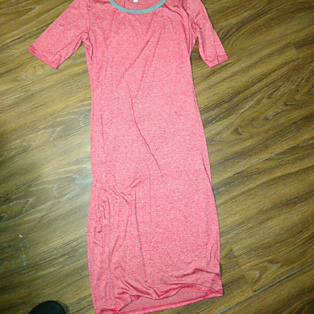 LuLaRoe Red/ Gray Dress