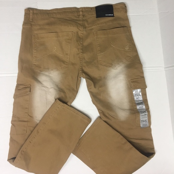Rocawear- Brown Flexfit Jeans 40X32 NWT - Picture 2 of 6