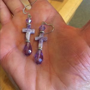 Lavender sodalite crosses w/ Austrian Chrystal's