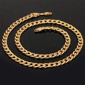 18k plate cuban link