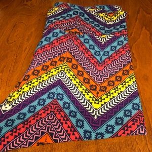 LuLaRoe TC Multicolored Chevron Leggings NWT