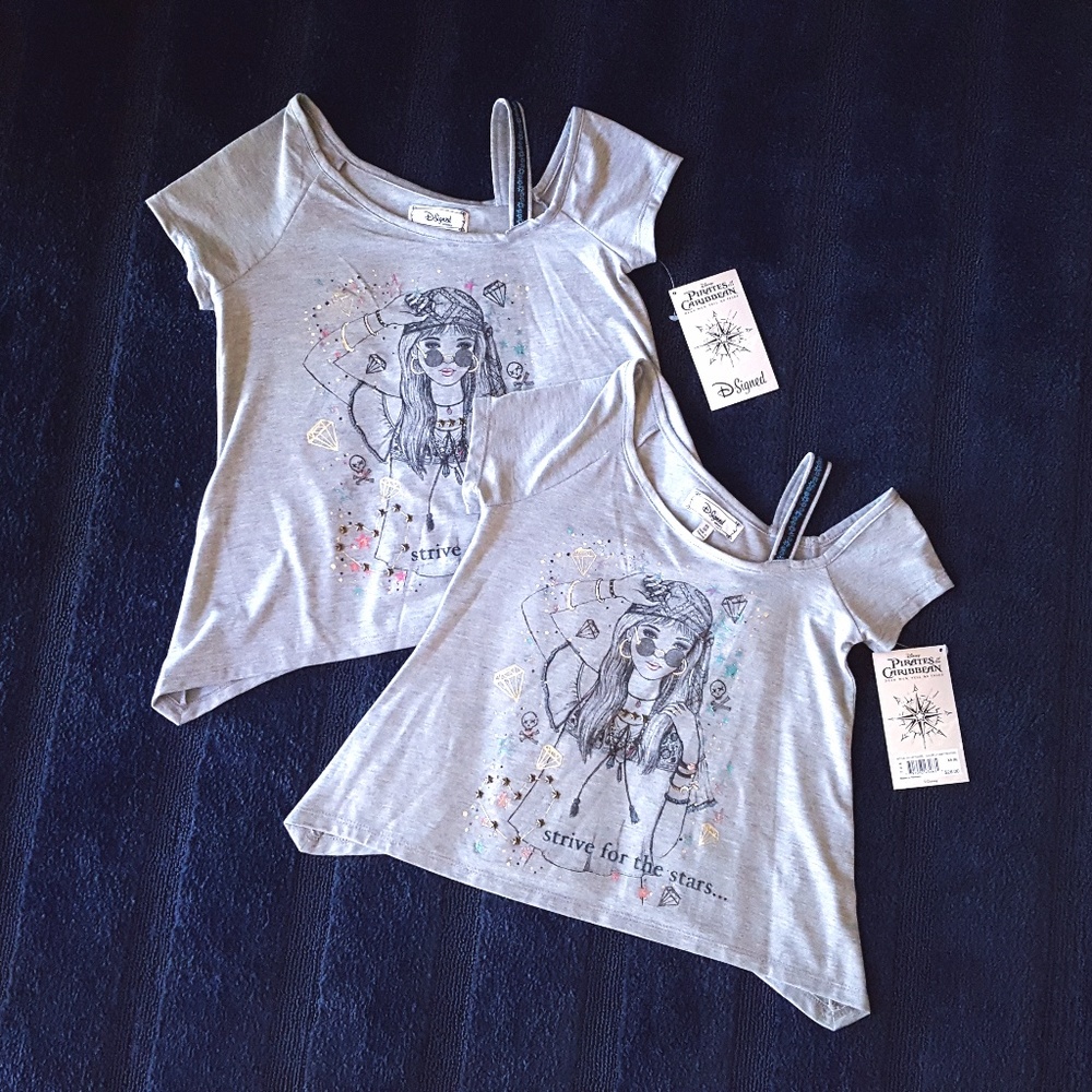 SOLD! NWT Pirates of the Caribbean matching tops bundle!