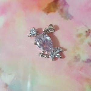 Bird pendant 18k gold plate and 18k string