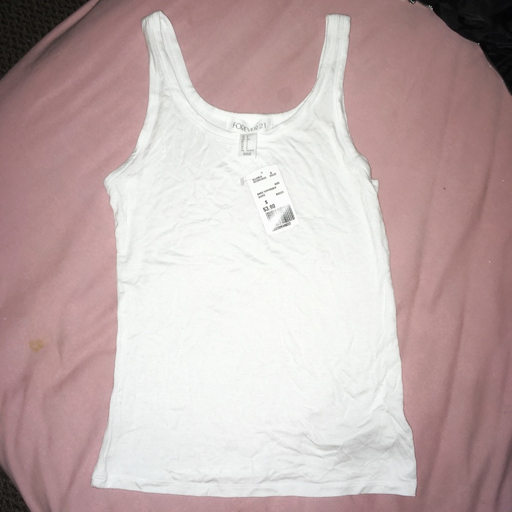F21 Basic White Tank Top