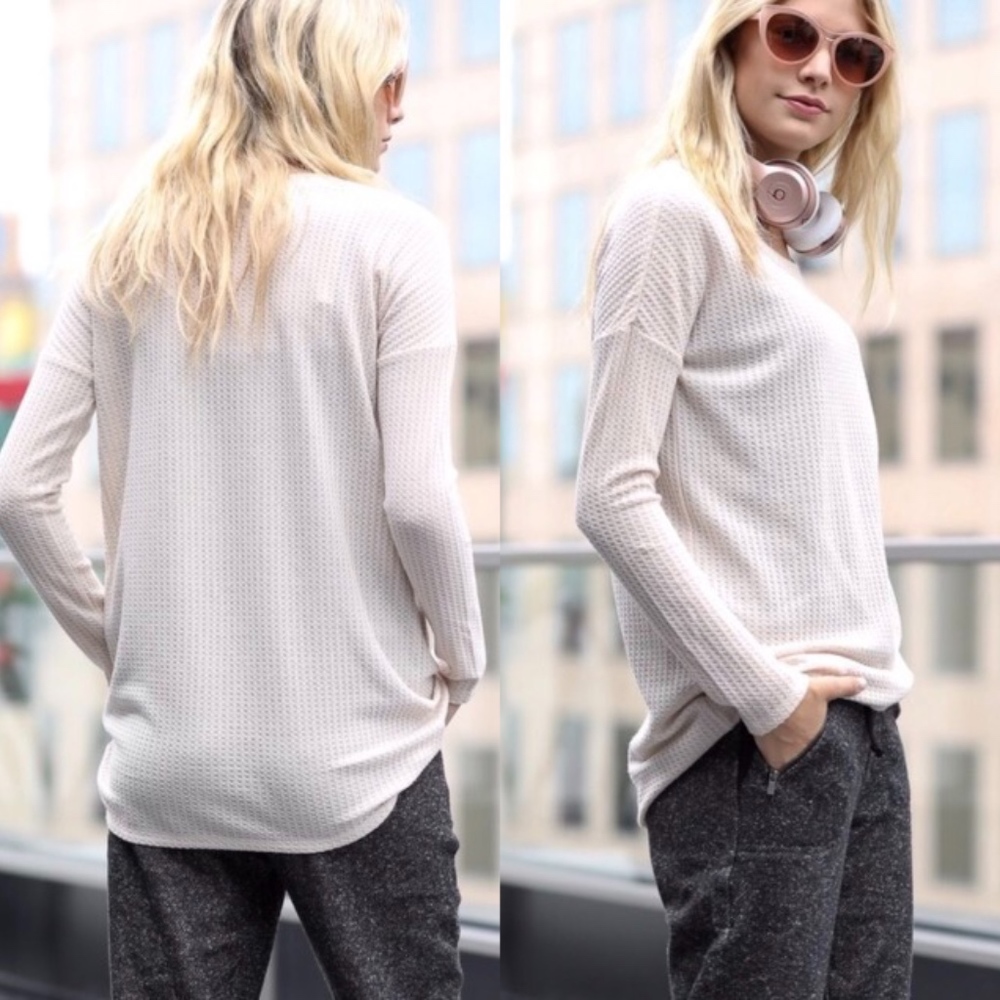 Restocked! Waffle top long sleeves