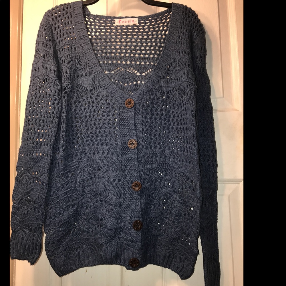 Ebel knitted dark Celtic blue cardigan