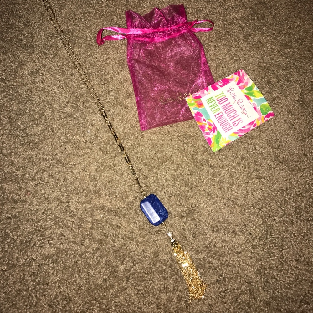 lilly pulitzer blue stone pendant necklace