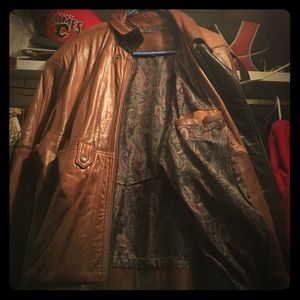 Brown leather jacket