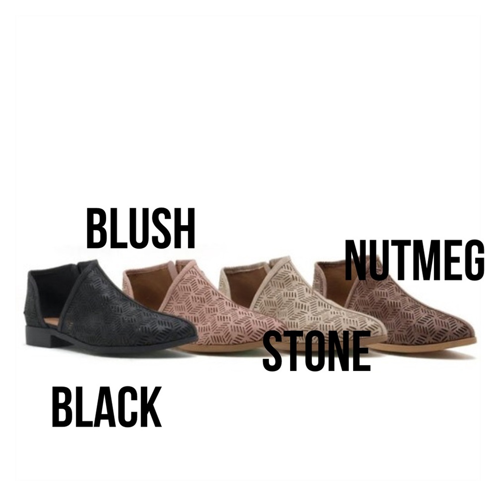 ✨Vegan Leather Perforated Slip On Booties - Picture 5 of 7