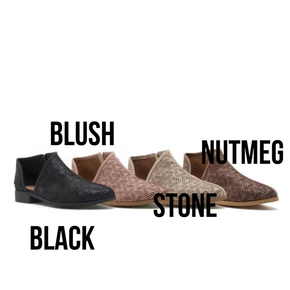 ✨Vegan Leather Perforated Slip On Booties - Picture 5 of 7