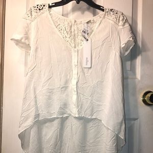 LF/Millau | high low | cotton + knitted back top |