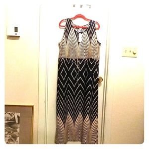 Tan and navy maxi dress Nwt