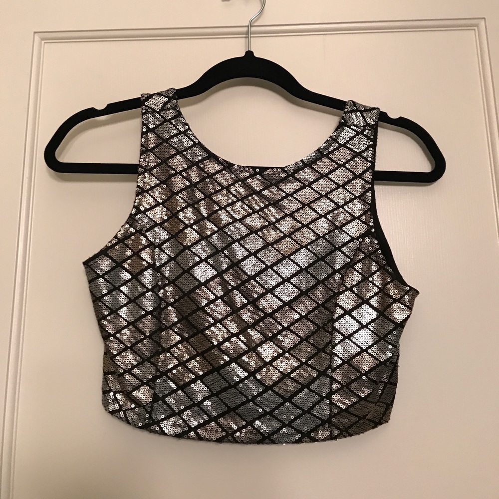 Cropped Sequin Top