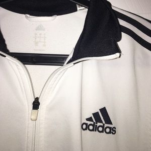 Adidas black and white track jacket