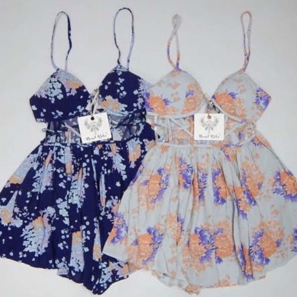 Floral cutout romper