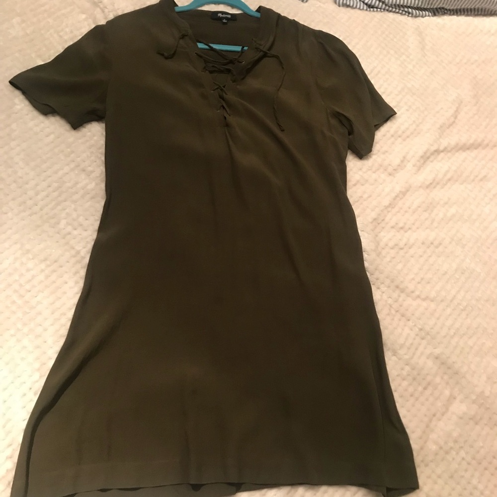 Madewell olive green dress