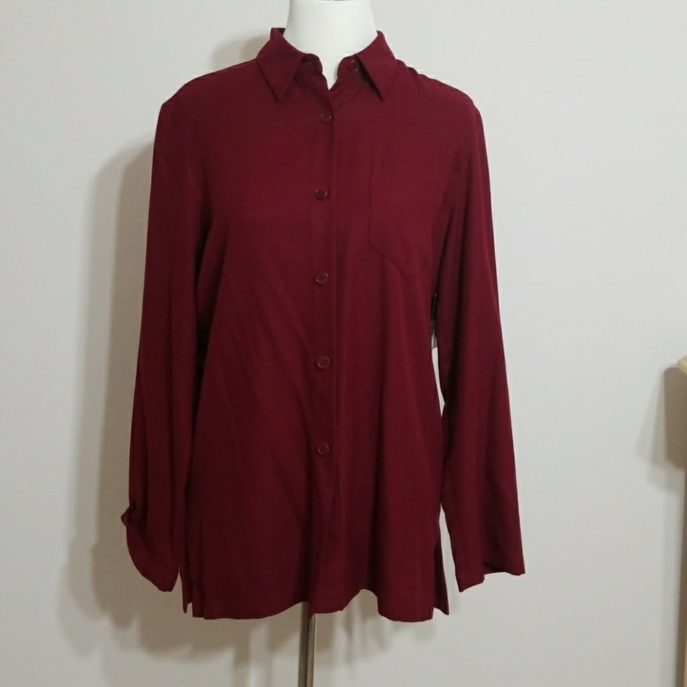 Ralph Lauren 100%Silk Button Down Shirt size 8