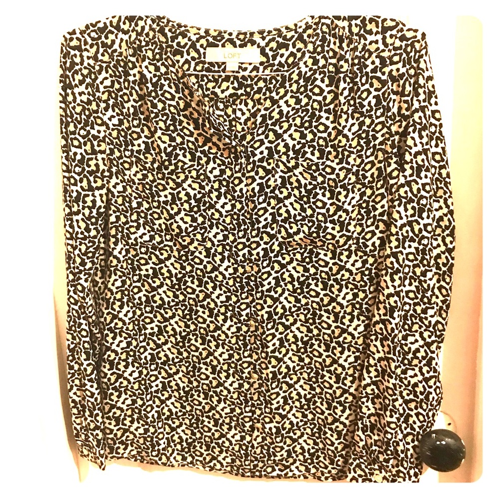 LOFT Leopard Print button up
