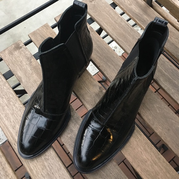 Rag & Bone Croc-Embossed Leather Chelsea Booties - Picture 3 of 6