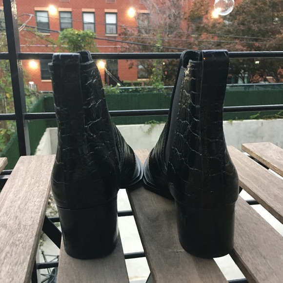 Rag & Bone Croc-Embossed Leather Chelsea Booties - Picture 4 of 6