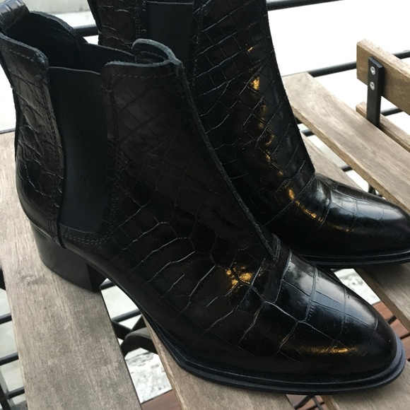 Rag & Bone Croc-Embossed Leather Chelsea Booties - Picture 5 of 6