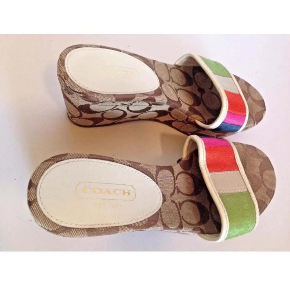 Coach size 5 1/2 wedge sandals Italian Ellah signa