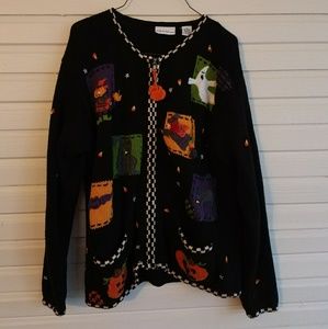 Vintage Tacky Halloween Cardigan