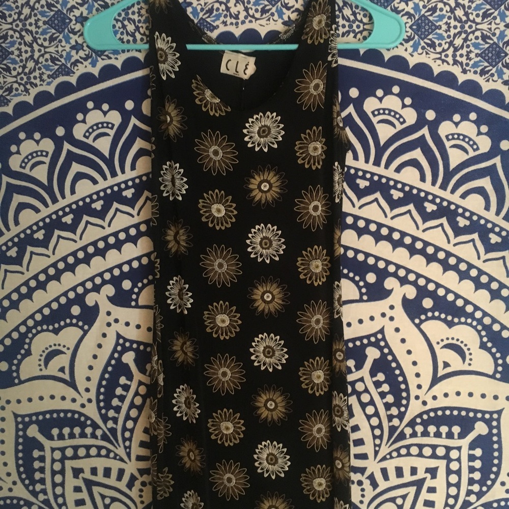 Vintage slit maxi dress