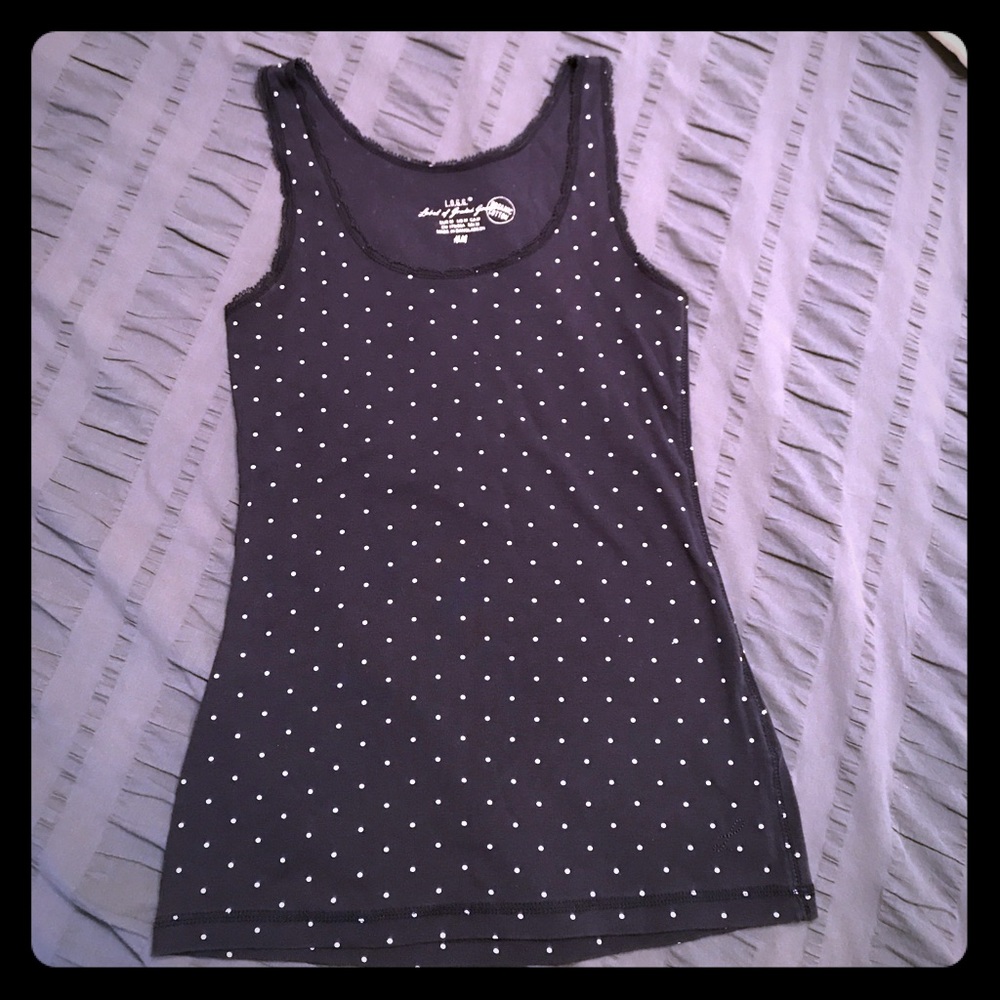 H&M Navy Polka Dot Cotton Tank