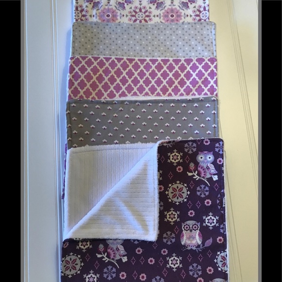 Set of 5 Baby Burp Cloths, Baby Girl, baby gift - Picture 2 of 3