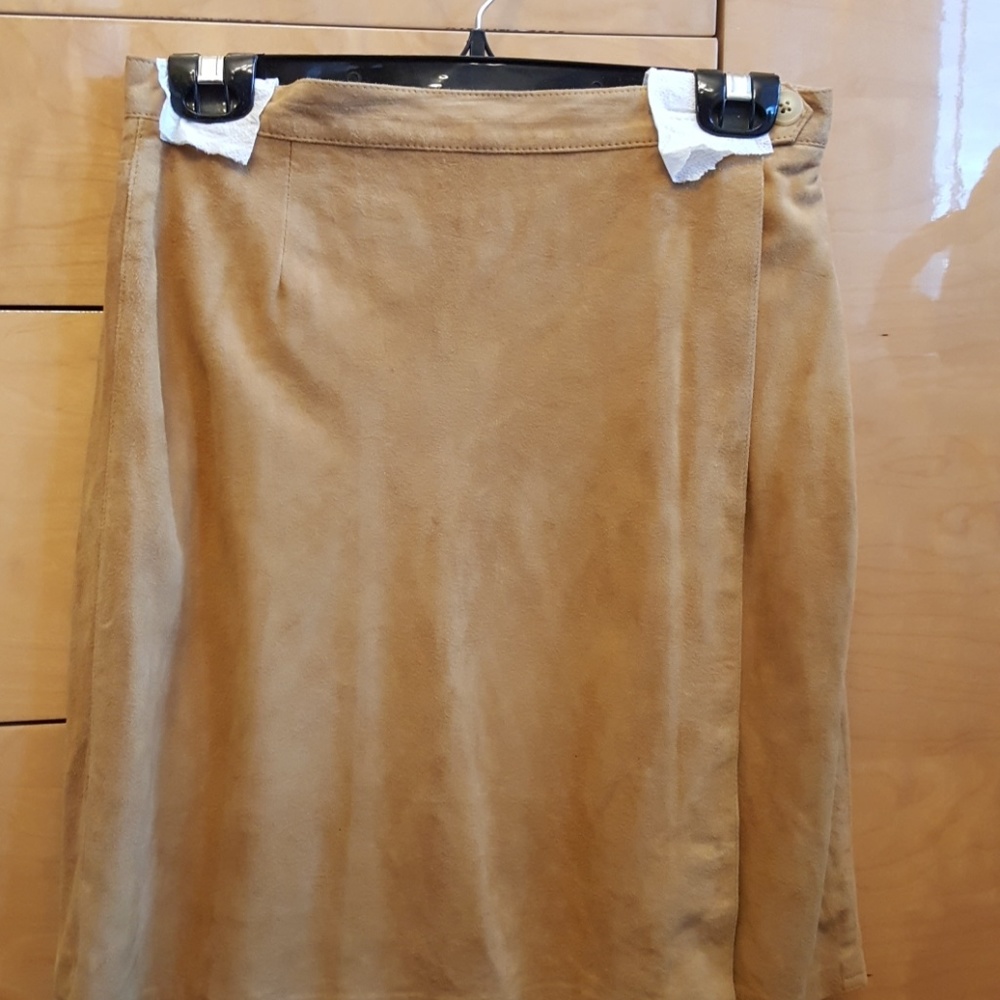 Suede wrap skirt