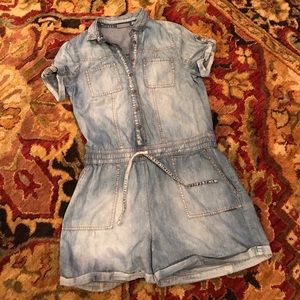 Washed Denim Romper