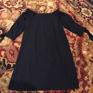 Off the shoulder black dress