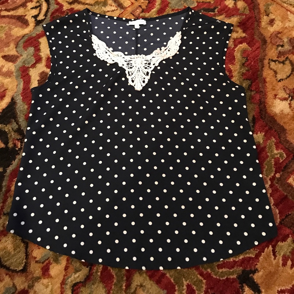 Navy Polka dot blouse