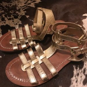 Coach metallic gold gladiator sandals