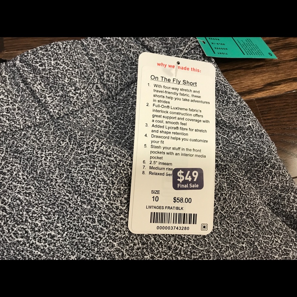 Lululemon on the fly shorts