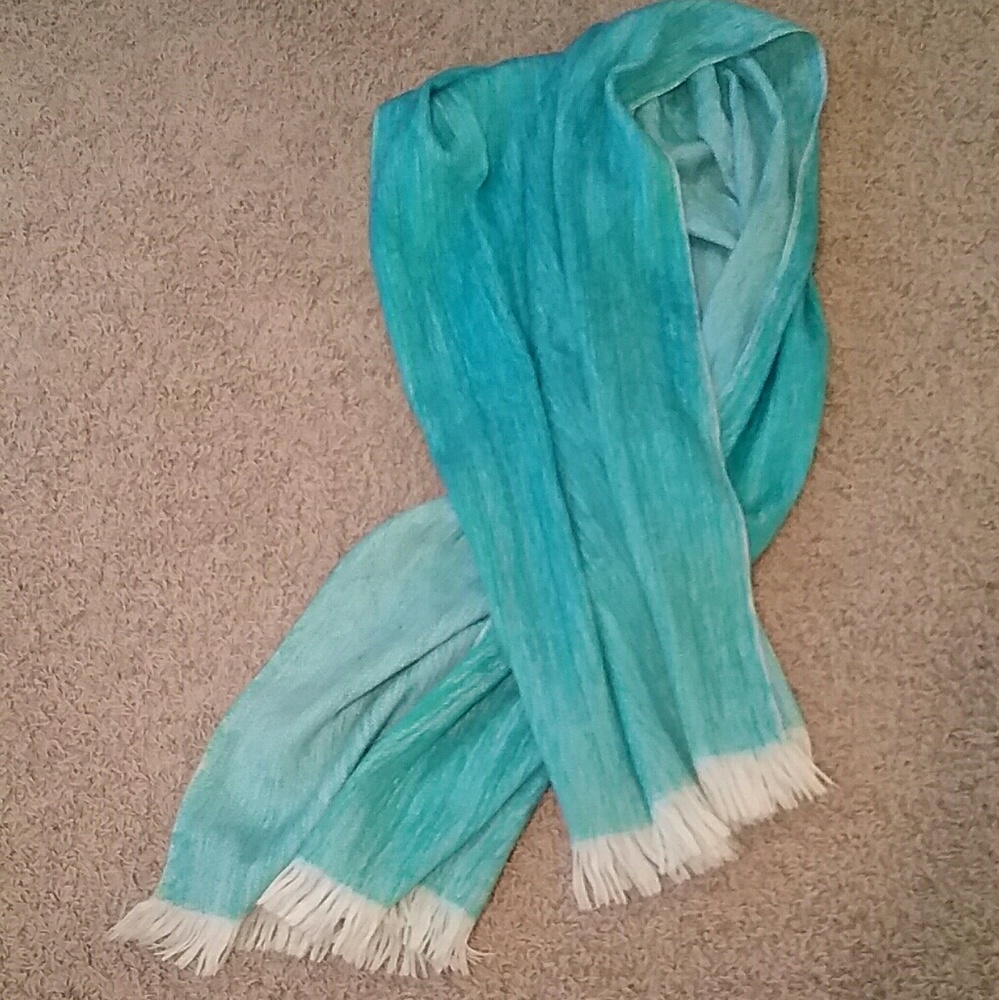 Teal alpaca wool scarf
